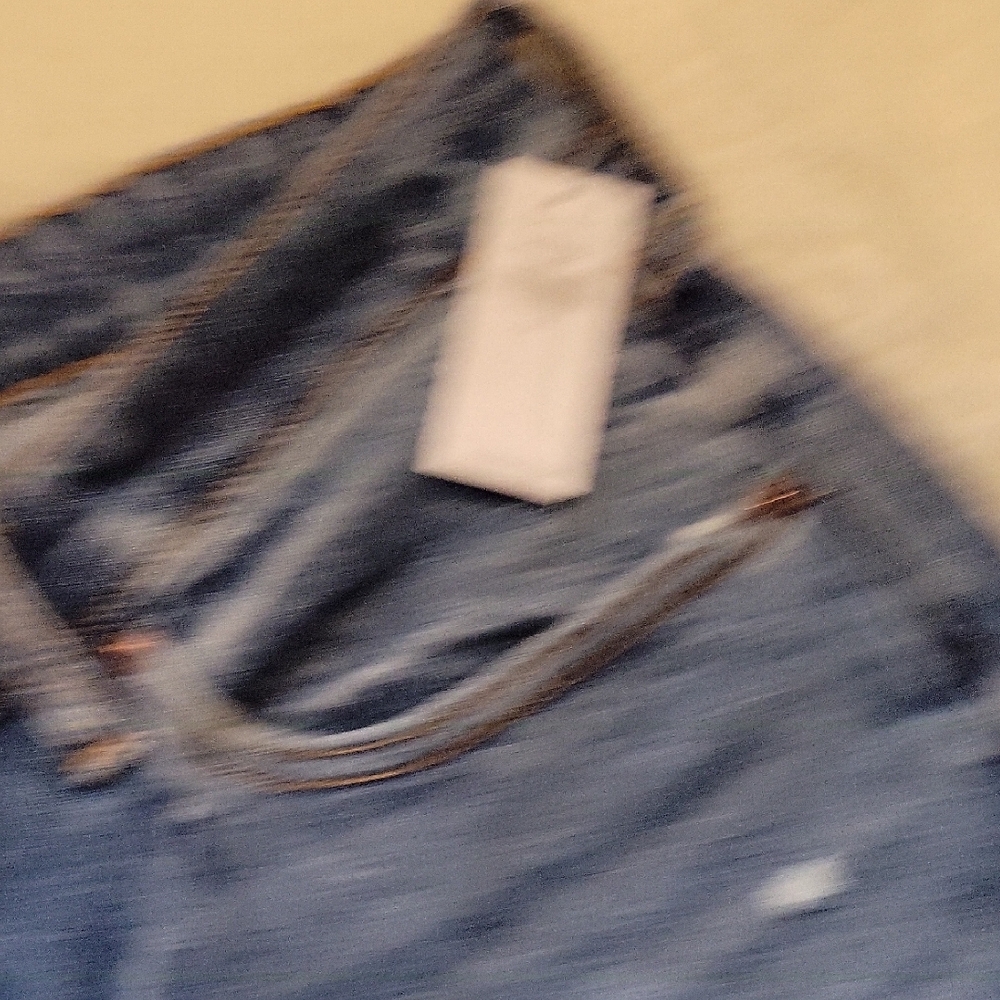 NWT OG high rise straight medium wash Women's Blue Distressed Jeans 14 - Picture 6 of 9
